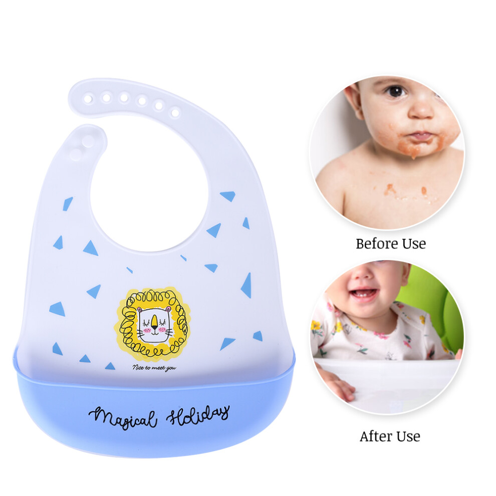 Cute Silicone Cartoon Baby Bib #4, Adjustable, Waterproof, Food Grade