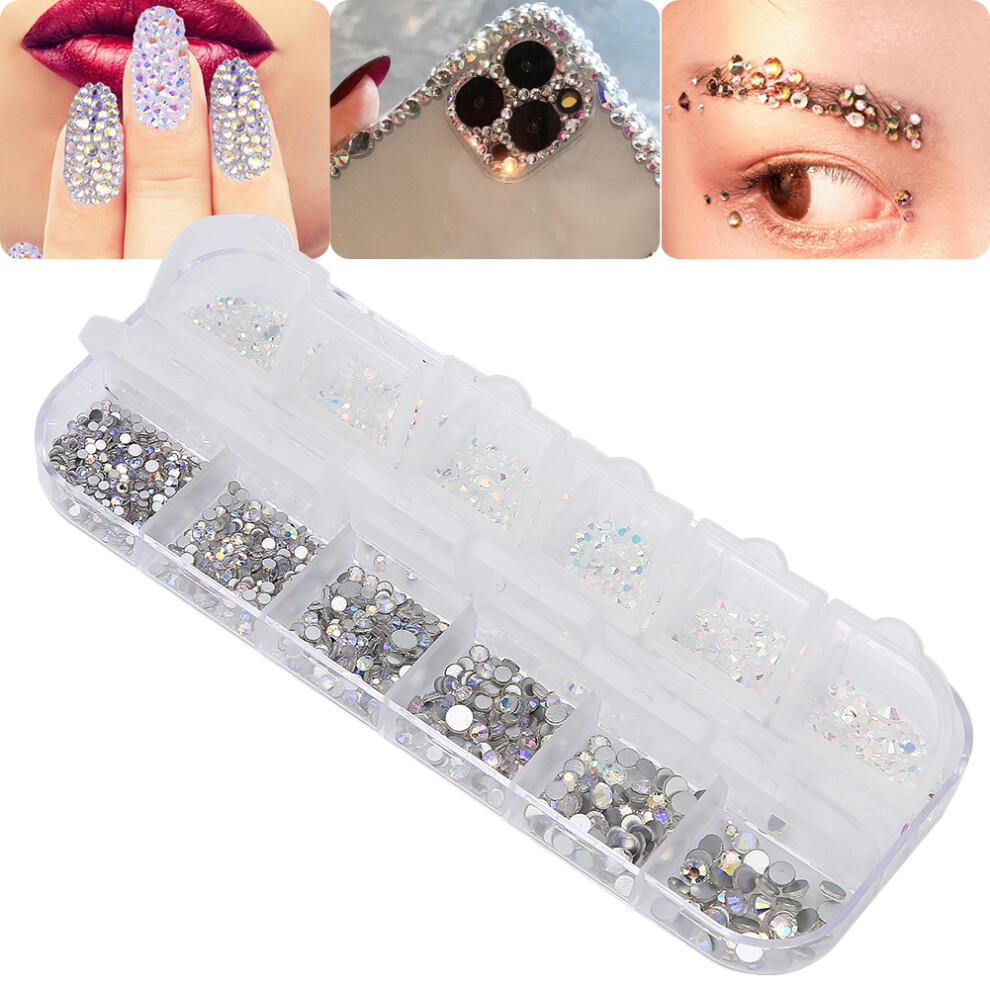 Colorful AB Crystal Glass Nail Art Rhinestones 1440pcs for DIY Manicure