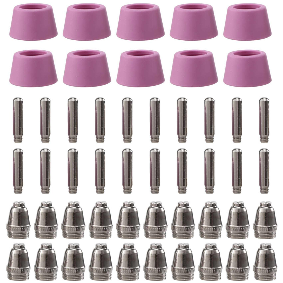 50Pcs Plasma Cutter Torch Consumables Electrode Nozzles Cups Kit For -60-55 Wsd-60 Fit Cut-60 Lgk-60 Plasma Cutter 9323874995052