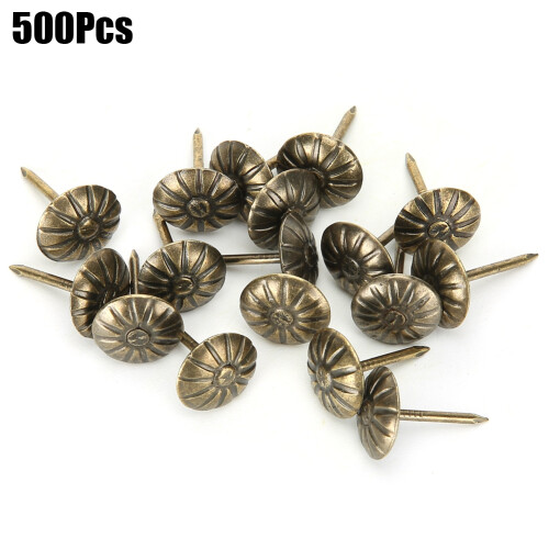 Chrysanthemum Pattern Bronze Iron Bubble Nails 11x16mm 500 Pieces for Fixing 1