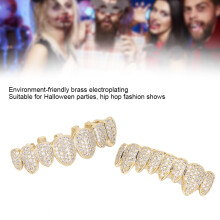 Teeth Prop Accessory for Halloween Party, Brass, Gold/Silver/Rose Gold