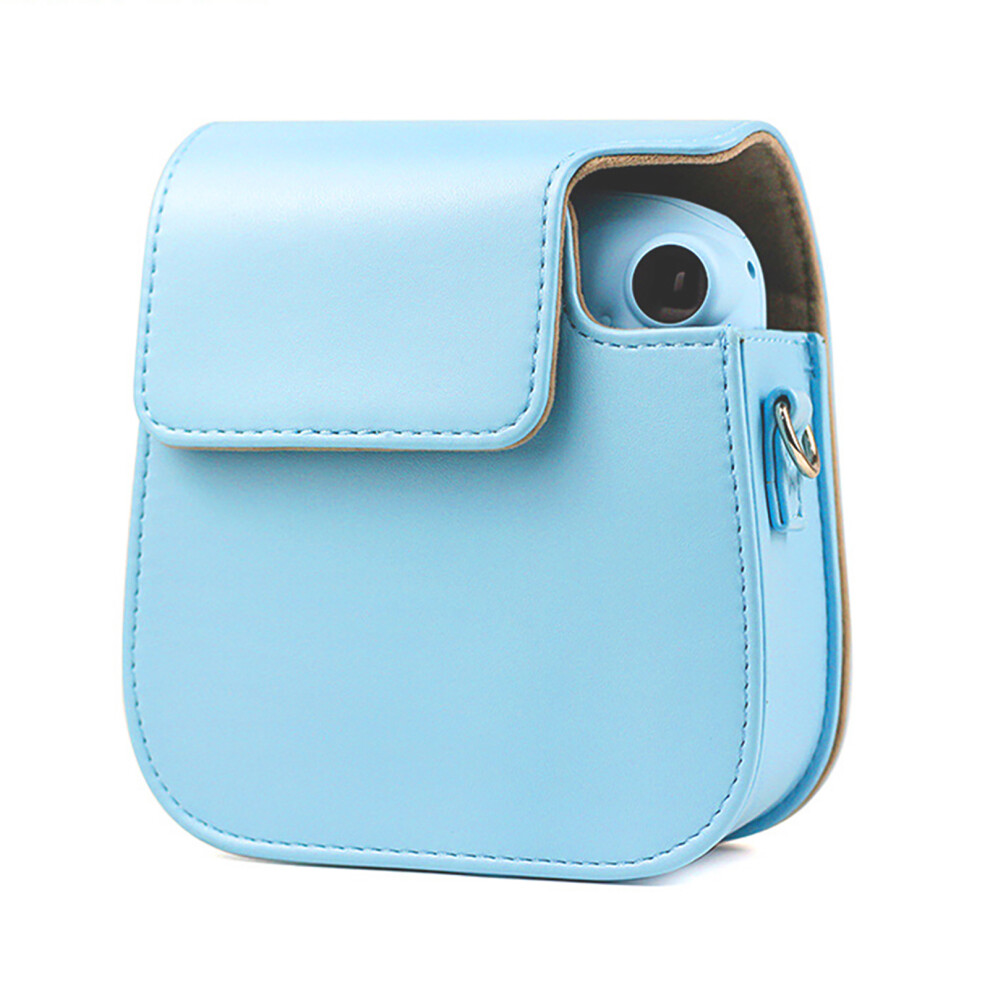 Stylish Pu Leather Case With Shoulder Strap For Fujifilm Instax Mini 11 Blue 4051362047895