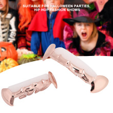 Zähne Männer Frauen Halloween-Requisite Zahndekoration aus Messing in Gold/Silber/Schwarz