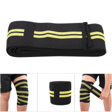 Elastische Knieschienenbänder für Fitness, Yoga, Laufen und Outdoor (Schwarz & Gelb)