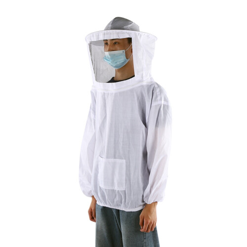 Breathable White Beekeeping Suit with Veil, Polyester, 239g 2
