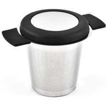 Extra Fine Mesh Tea Infuser, Non-rust Design for Loose Leaf Tea, Reusable Steeper with Silicone Lid, Stainless Steel Handy Handle Dishwasher Safe