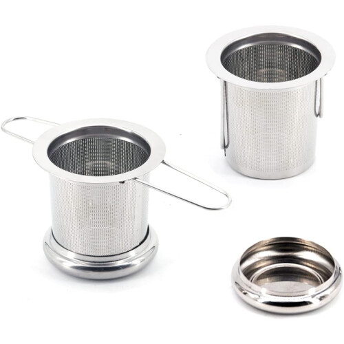 Tea Infuser For Loose Leaf, Heat Resistant 18/8 Stainless Steel Filter With Foldable Long Handle, Extra Fine Mesh For Precise Brewing, Odorless Rustpr