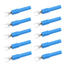 Blau 10x 4mm U-Typ Spade Wire Verbinder für elektrische Tests und Crimpen