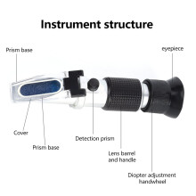 Handheld Refractometer 0-40% Brix, 0-25% Liquid, Aluminum