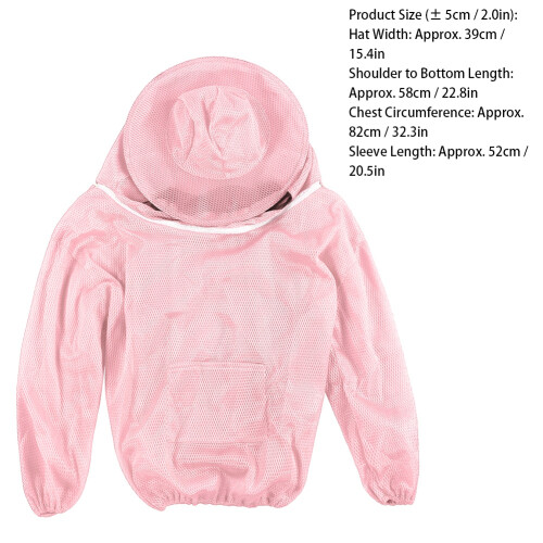 Professional Beekeeping Protective Jacket, Pink, Size M