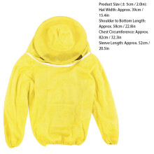 Professional Beekeeping Suit with Veil, Air Mesh, Size M, Yellow