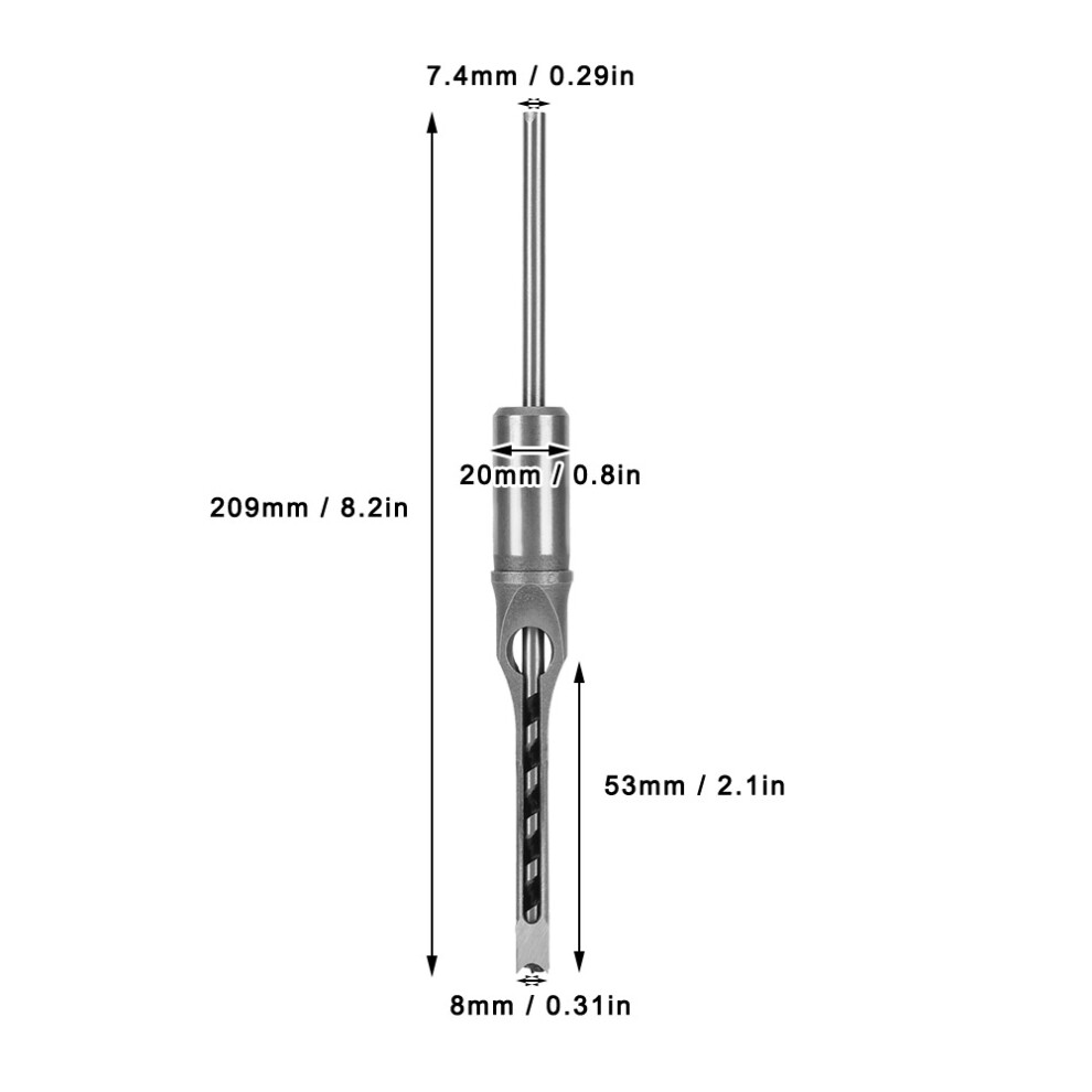 High Speed Steel 5/16In Square Hole Drill Bit For Woodworking 7901362053990