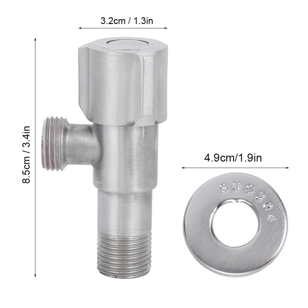Durable G1/2In Stainless Steel Angle Valve For Hot & Cold Water Control 9321362055257