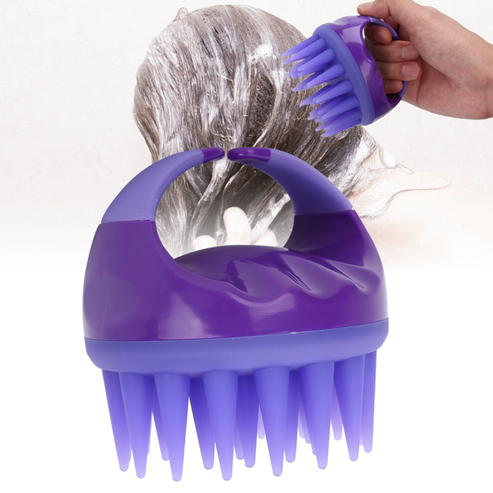 Handheld Hair Shampoo Brush in Purple Portable Head Cleaner & Scalp Massager