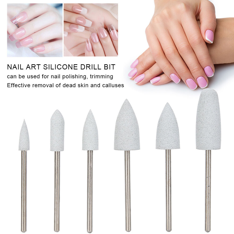 Nail Art Drill Bits Set 6pcs - High Strength Easy to Carry Durable