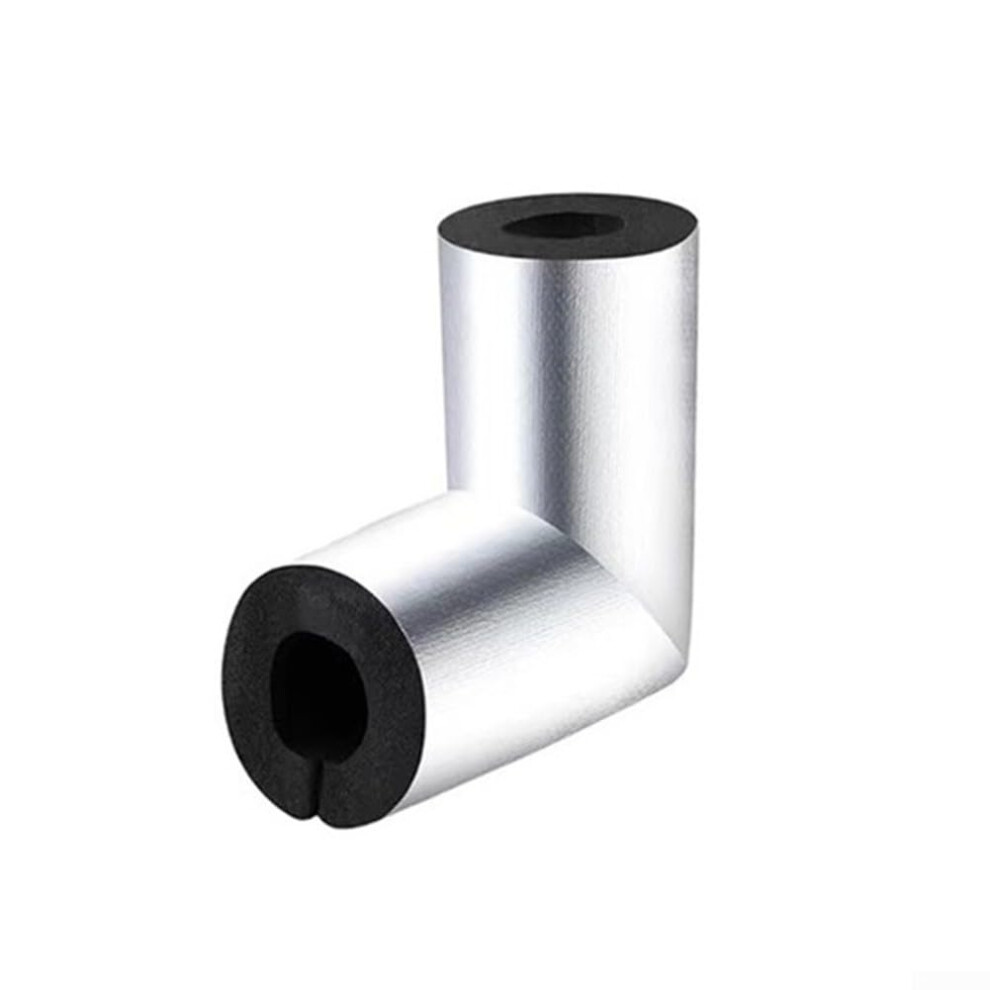 Black Foam Elbow Insulation Tubing With Aluminum Foil Layer For 3/4 Inch Copper Water Pipes, Thermal Heat Preservation, Anti-Freeze, Waterproof,(4Pcs) 9323874995809