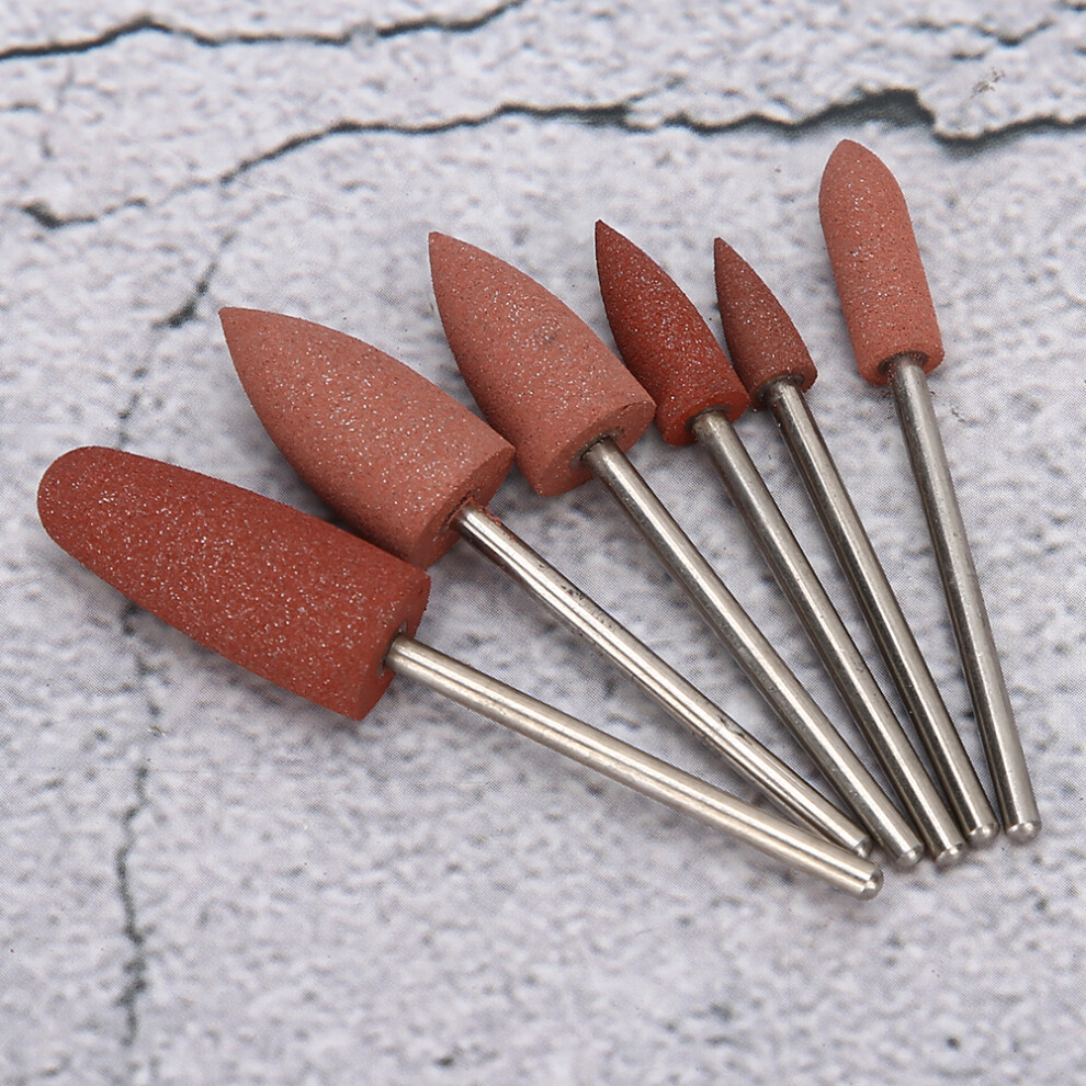Nail Drill Bit Set 6pcs - Manicure & Nail Art Grinding Heads High Quality Metal