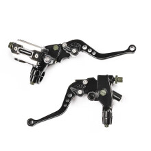 Clutch Brake Lever Set Motorcycle Accessories 1 Pair 7/8" 22mm Brake Clutch Master Cylinder Reservoir Levers Grip Brake Clutch Lever(Black 1set)