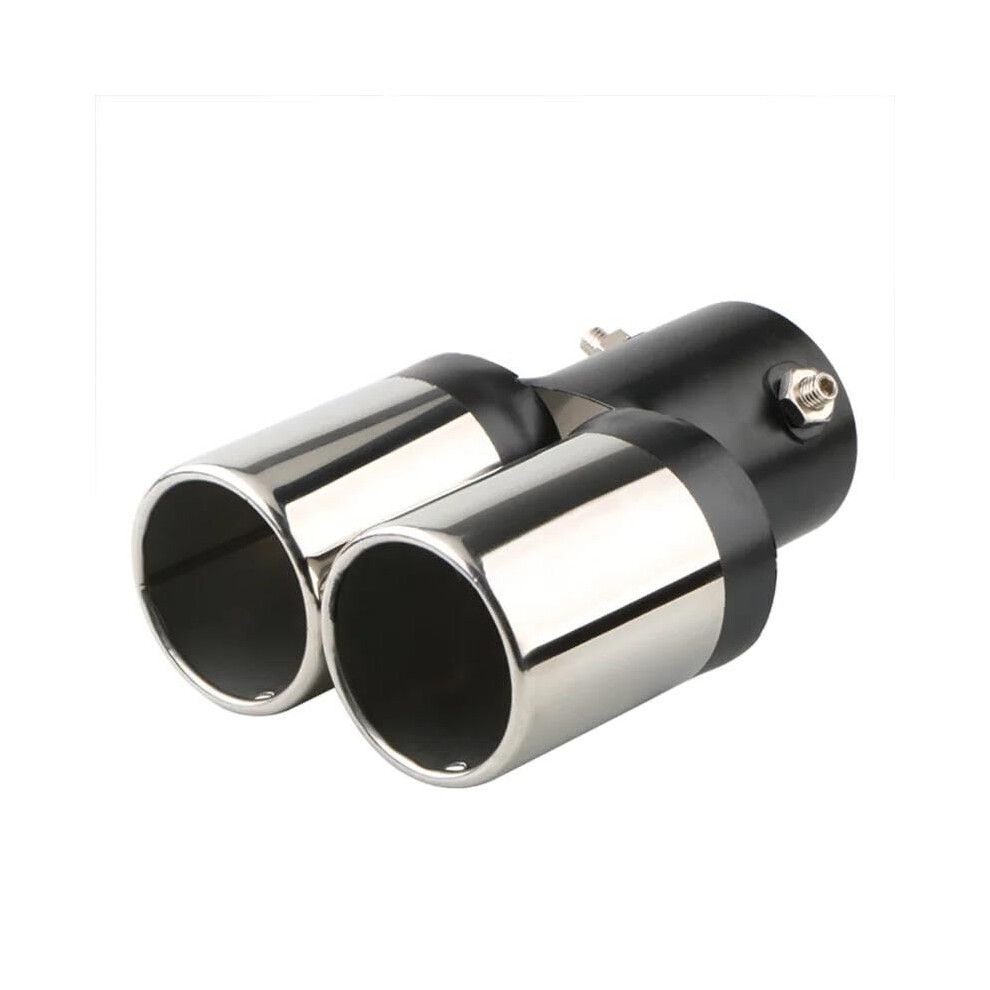 Exhaust Pipe 1Pcs 2.5" Inlet Exhaust Muffler Tip Stainless Steel Dual Pipe Trim Rear Tail Throat Liner For Most Cars Tail Throat( Straight) Black 9105992113514