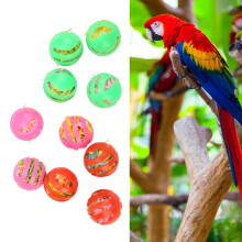 Bunte 10er Pack Papageien Vogelkugeln mit Glöckchen, hohlem Kunststoff & Seidenpapier