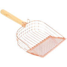 Cat Litter Sifter with Handle Metal Poop Scoop Pet Litter for Portable Cats Dogs Pets Litter Box Cleaning Tool Rose Gold