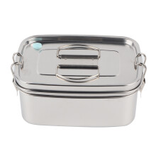Robuste Lunchbox aus 18/8-Edelstahl, umweltfreundliche Bento-Box aus Metall mit auslaufsicheren 3 Fächern für die Essenszubereitung, vielseitiges