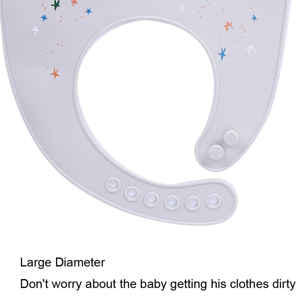 Portable Silicone Baby Bib #2, Waterproof, Cartoon Pattern, Adjustable