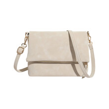 Modern Envelope Crossbody Bag Roomy Interior Adjustable-White