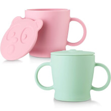 Copos de silicone duráveis para lanches, recipientes à prova de derramamento para bebês, perfeitos para crianças pequenas que estão aprendendo a