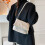 Modern Envelope Crossbody Bag Roomy Interior Adjustable-White 4