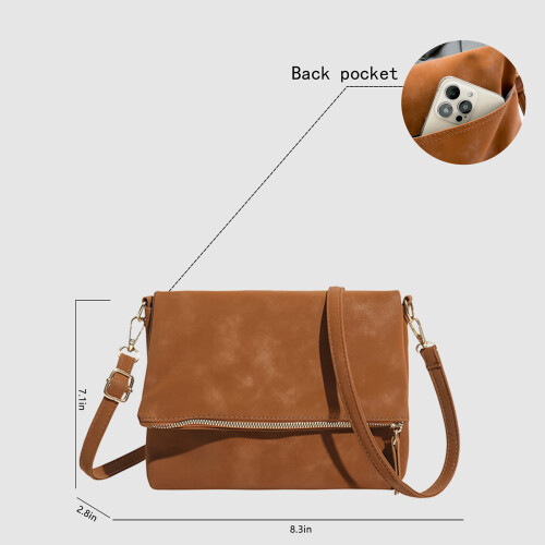 Modern Envelope Crossbody Bag Roomy Interior Adjustable-White 2
