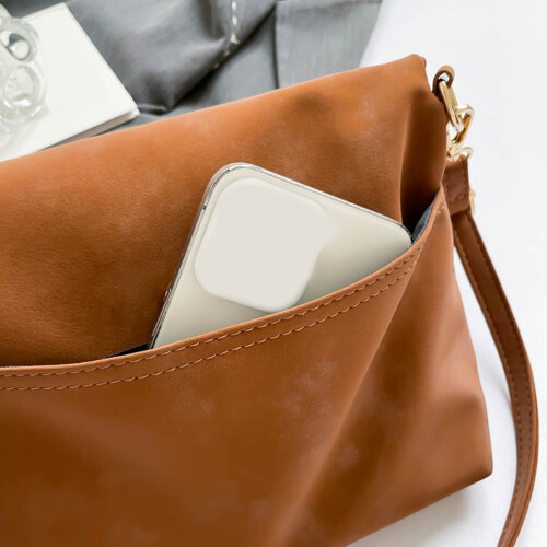 Modern Envelope Crossbody Bag Roomy Interior Adjustable-White 1