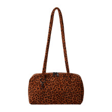 Armpit Bag Lightweight Suedes Fabric-Brown leopard patter
