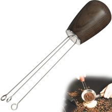 Professionel espresso-omrører, jævn espresso-ekstraktionsnålfordeler, ergonomisk design til jævn brygning (sort, 5,6 tommer)