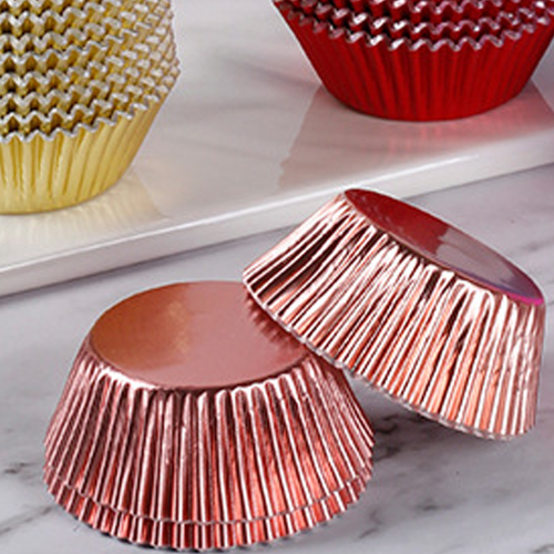 Λαμπερές μίνι θήκες για cupcakes από αλουμινόχαρτο, χάρτινες θήκες μιας χρήσης για 2