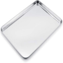 Spejlblank bageplade, bageform i rustfrit stål, ovnbageform, nem at rengøre, rustbestandig, kraftig bakke, sund og giftfri, glat rulle