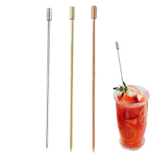 Genanvendelige cocktailspyd, fødevaregodkendte rustfri stål cocktailpinde til oliven, frugtforretter, pynt, genanvendelige metal cocktailspyd