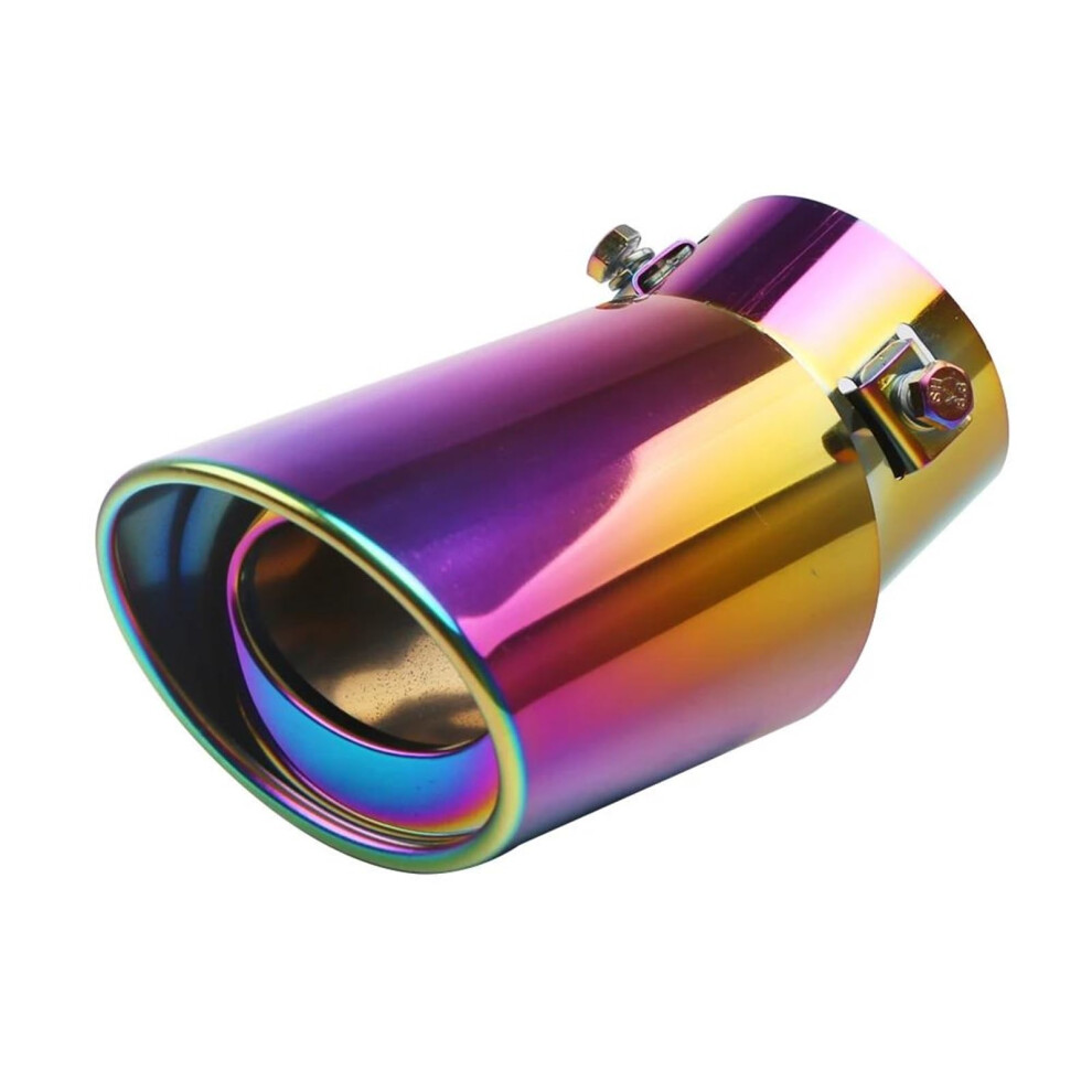 Stainless Steel Adjustable Exhaust Tip 2.5"-3.3" Universal Car Tailpipe For Exhaust Modification & Decoration(Multicolor,Bend) Multicolor Bend 9067246759209