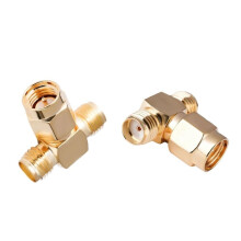 2Pcs Adapter Splitter 3-Way Connectors Gold Plated Antenna Adapter Converter RF Triple Tee T Type Adapter