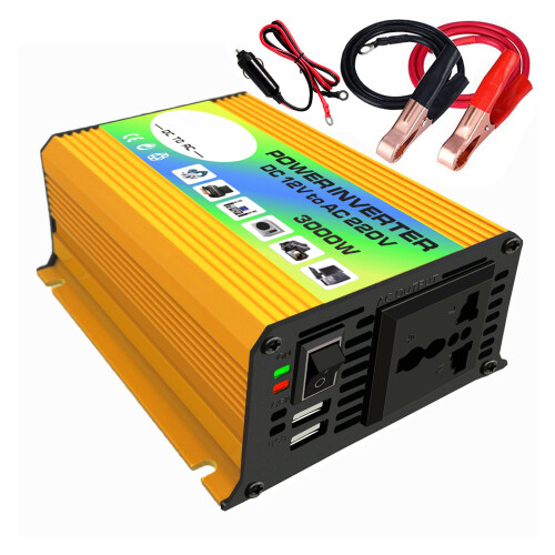 3000W Modified Sine Wave Inverter 12V to 220V with USB, Compact 2