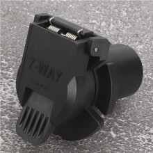 7-Way RV Blade Power Socket Plug 6-24V Black for Trailer and RV