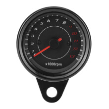 Motorrad-Tachometer 12V Schwarz mit LED-Hintergrundbeleuchtung Vintage-Design