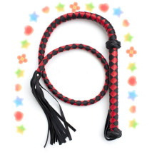 Black And Red Leather Indoor Sports Whip Accessories, Role-Playing Accessories, Couple Gift - D3