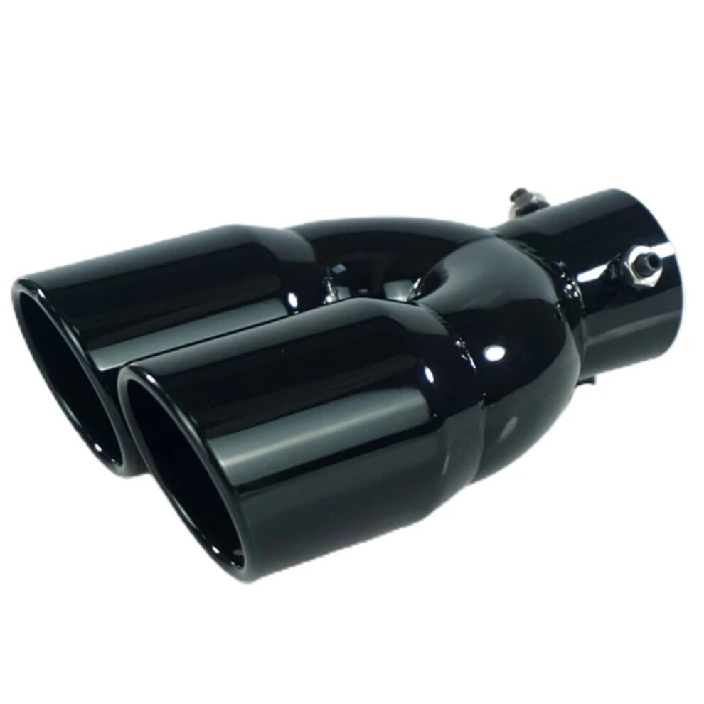 Car Tailpipe Stainless Steel Car Tailpipe Muffler Tail Rear For Pipe Double Outlet Tailpipe Dropshipping(Bk-V) 9105992114245