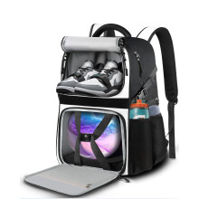 Bowling Ball Bag Single Bowling Ball Backpack with Shoe Bag Up to Size 16, Padded Ball Holder Bowling Bag White