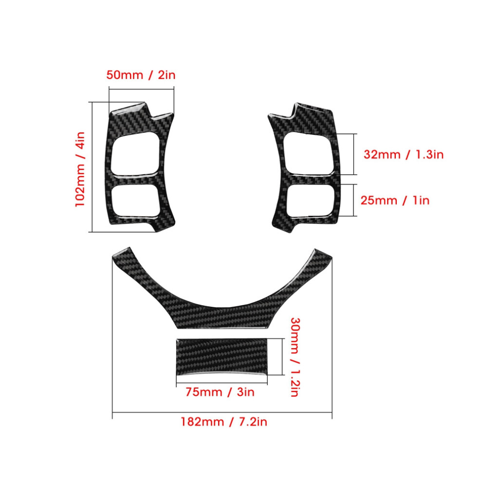 4Pcs Carbon Fiber Steering Wheel Trim Cover Fit For Lexus Is250/300/350 2014-2018 5081362069374