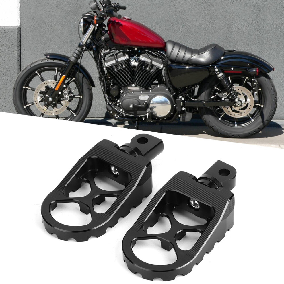 Universal Motorcycle Wide Footpegs Pedal Aluminum Fit For 883 2009-2017 Black 8391362069555