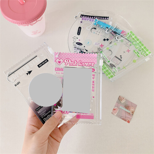 Koreanischer Stil, transparenter Mini-Kartenhalter,-Grün 2