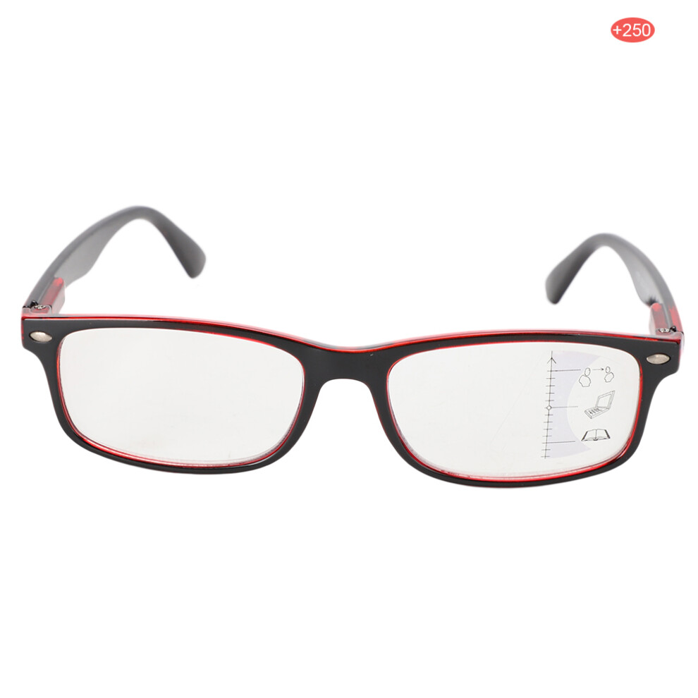 Red/Blue Trendy Presbyopic Reading Glasses +2.50 & Ray Filter Retro Spectacles