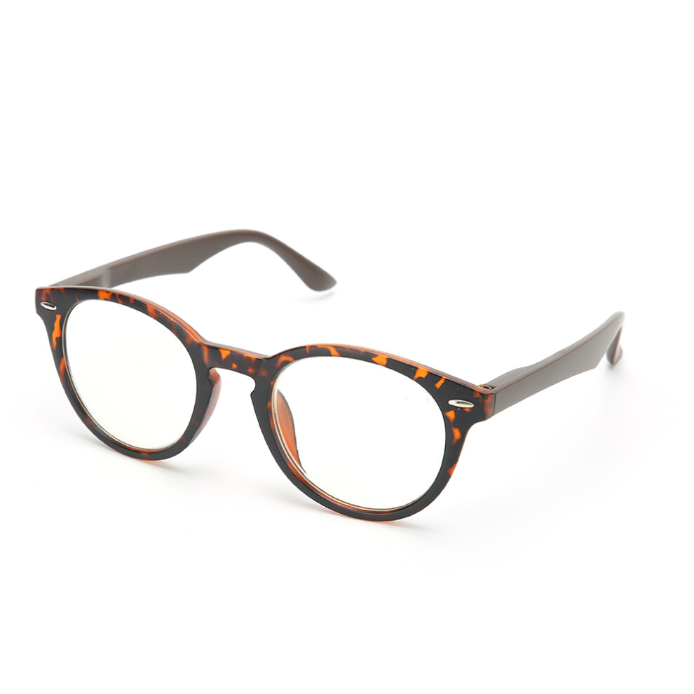 Unisex Visual Fatigue Relief Reading Glasses +350 Leopard Print Tawny Case
